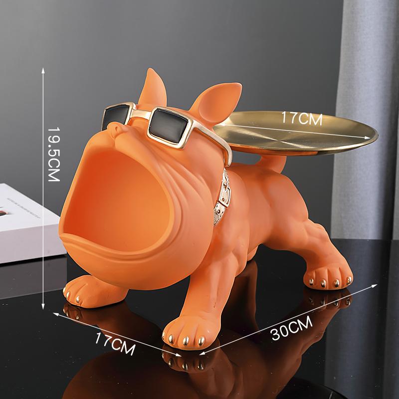 Nordic Home Decor French Bulldog Tray Big Mouth Dog Statue Table Decoration Animal Ornament Interior for Home Decor Living Room