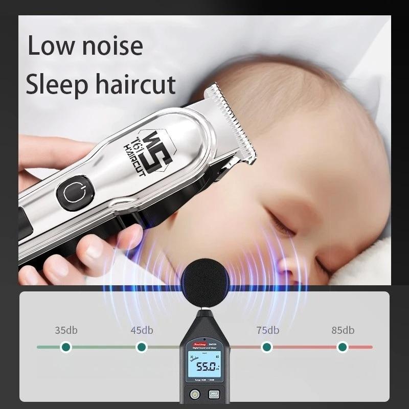 Тихий набор для стрижки волос младенцев - Безопасная машинка, Бесшумная для новорожденных, Скругленные лезвия, Перезаряжаемая, Безболезненная и без страха стрижка дома для детей