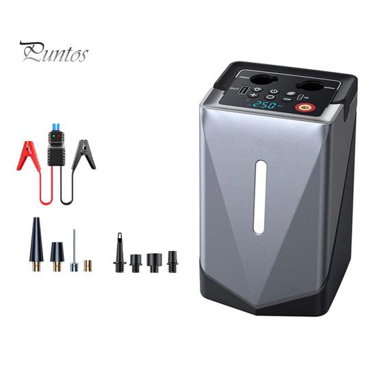 Многофункциональное пусковое устройство с воздушным насосом, 3 режима, регулируемый быстрый нагнетатель 150 фунтов на кв. дюйм, портативное пусковое устройство, воздушный компрессор с аварийным светом