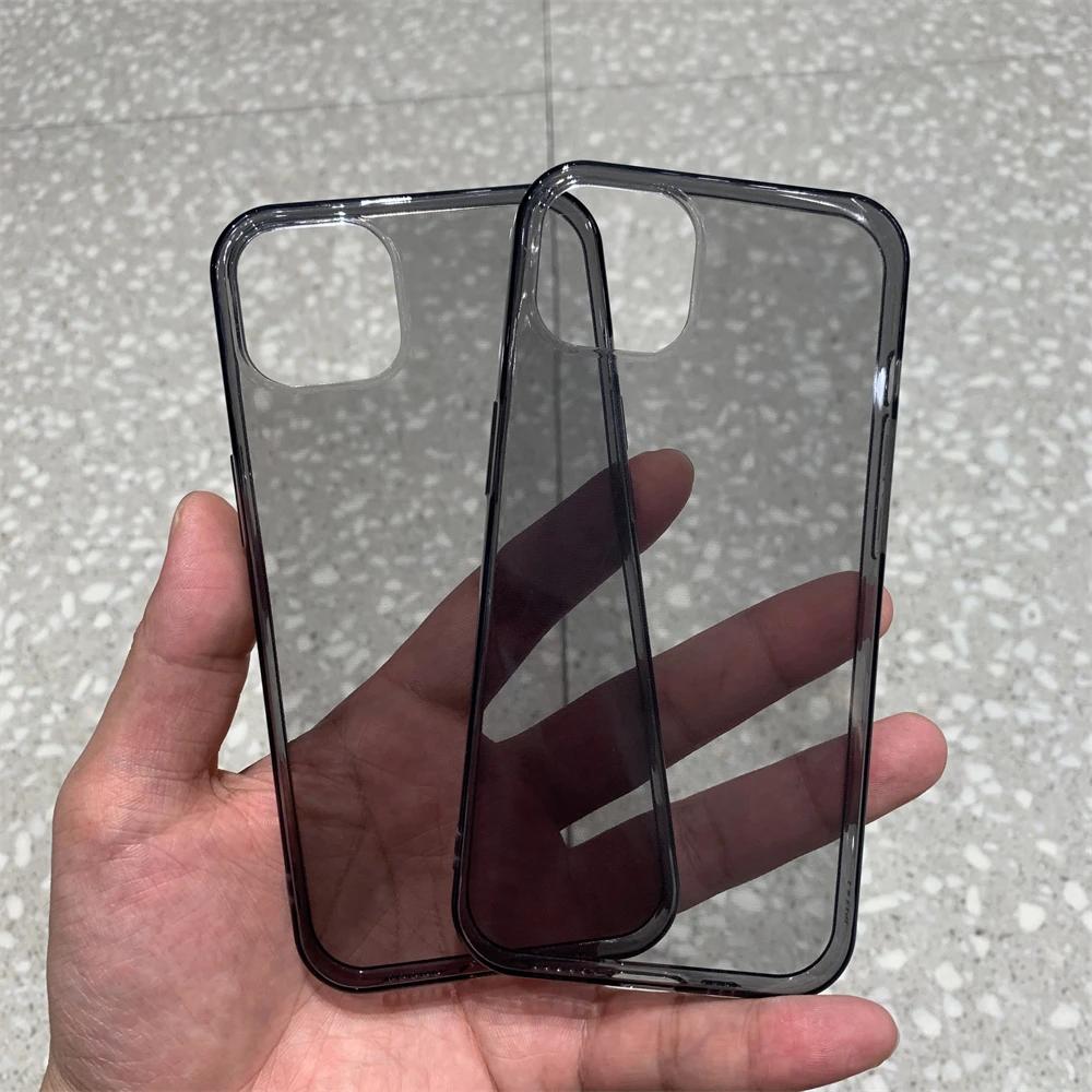 Ультратонкий черный прозрачный чехол для iPhone 15 14 13 12 11 pro Max mini Xs XR x 7 8 plus 6S прозрачная мягкая силиконовая задняя крышка из ТПУ