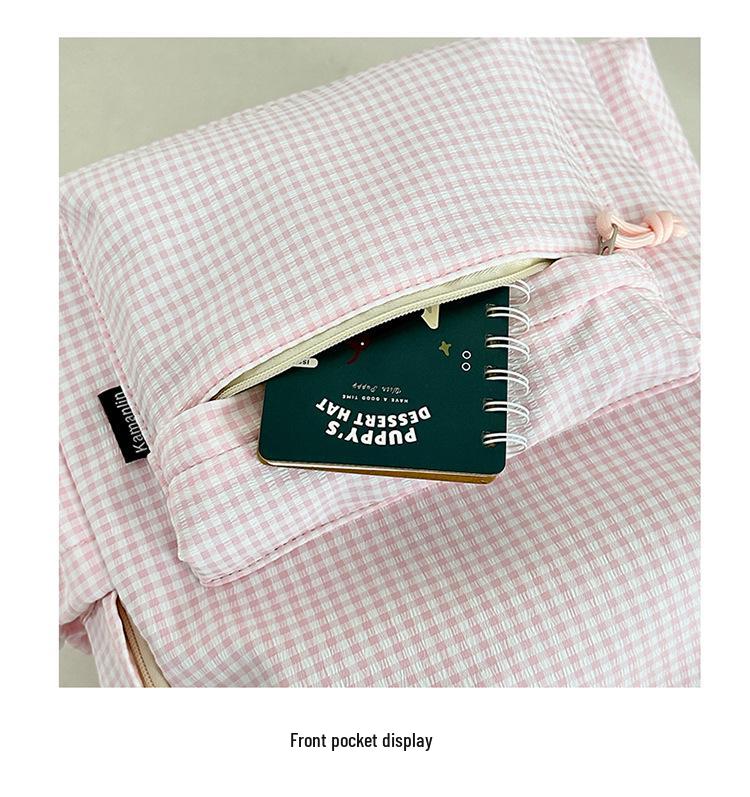 Высококачественный мягкий клетчатый рюкзак для девочек, предназначенный для поездок за границу — вместительный, подходит для учащихся средних, старших классов и студентов колледжей.