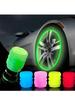 Светящиеся колпачки для вентилей, флуоресцентные колпачки для автомобильных шин, светящиеся декоративные насадки для колес мотоциклов, колпачки для шин, автомобильные аксессуары