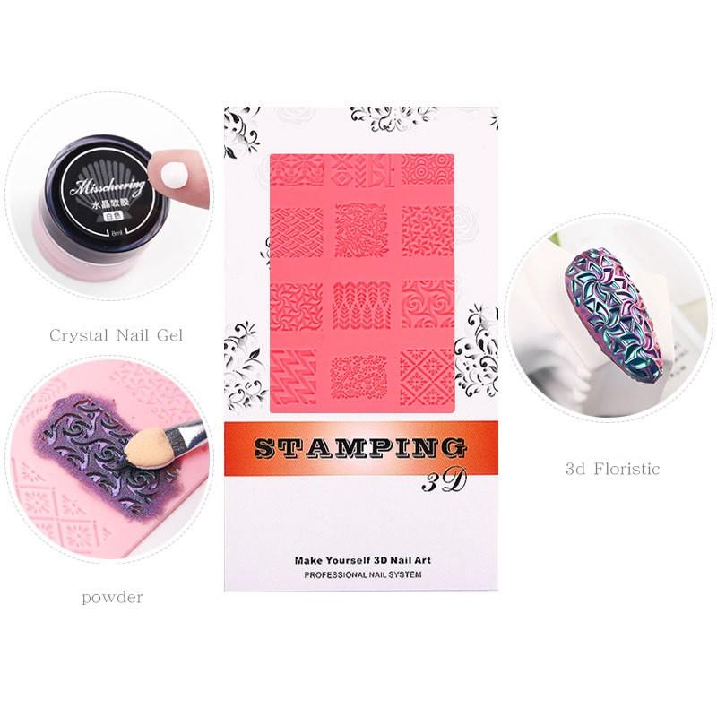 Пластины для штамповки ногтей, геометрические силиконовые инструменты для дизайна ногтей, инструменты для изображения растений, трафареты для ногтей