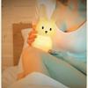 Cute LED Night Light Silicone Rabbit Touch Sensor Lamp Animal Light Bedroom Decor Gift for Kid Baby Child Table Lamp Home