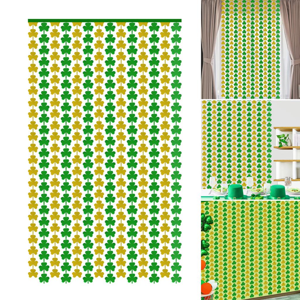 Яркий мишурный занавес с трилистником для празднования Дня Святого Патрика, сделанное вручную украшение для ирландского фестиваля, принадлежности для украшения вечеринки