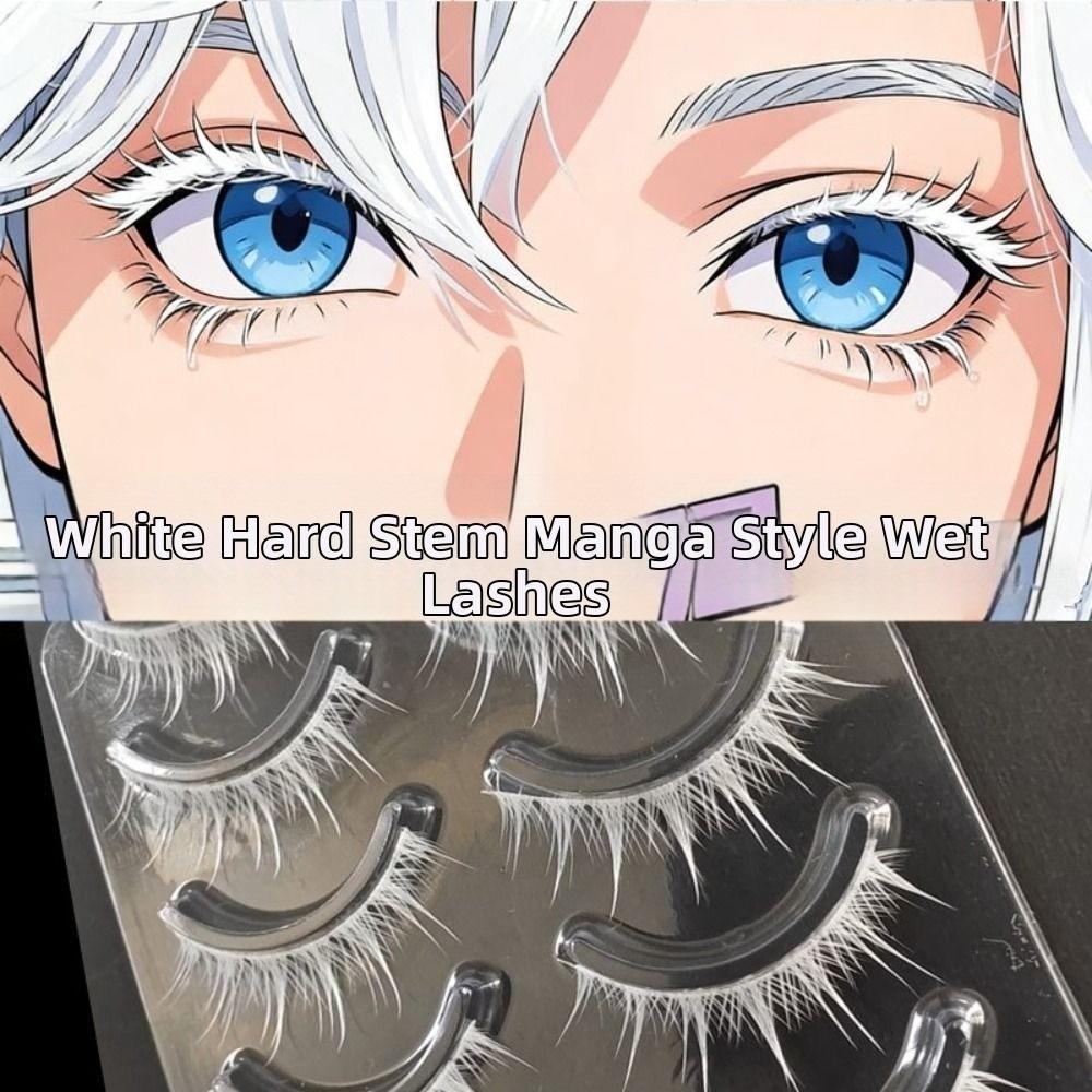 Eyelashes Extension White False Eyelashes Long Cross Eye Makeup Tools White Lashes  for Cosplay