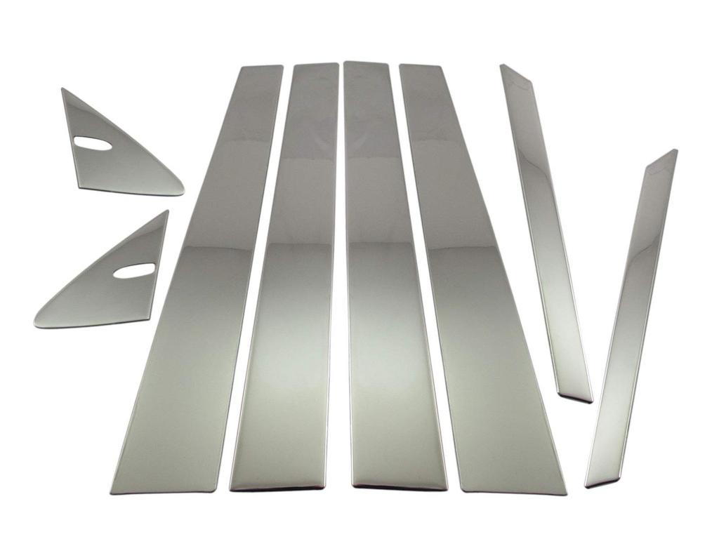 BRIGHTZ Finish Stainless Steel Pillar Panels for and GVF55 Visor Ultra-Mirror (8-Piece Set) LS500h, GVF50, (No Required) [PIL-SIL-408] (Part Number