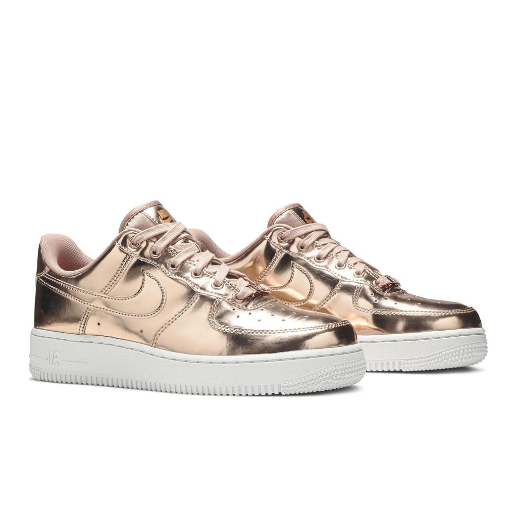 Nike Womens Air Force 1 SP 'Metallic Rose Gold' (women's sizes) Metallic Red Bronze / White / Rose Gold Skate Shoes CQ6566 900