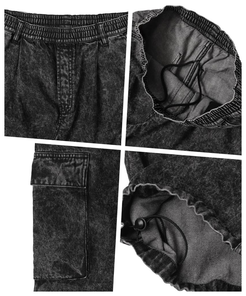 WEGO Деним Легкие Карго Размер Светлый Деним Отделка Мужские Брюки, L,