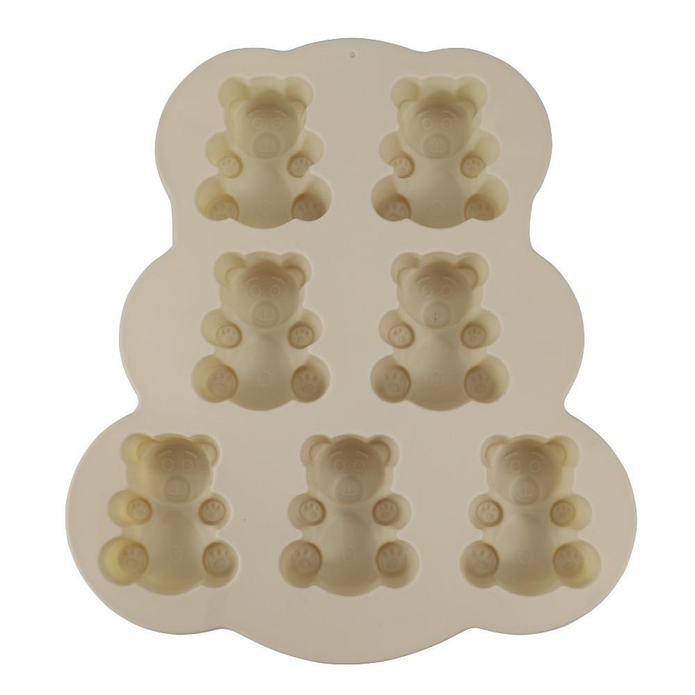 Silicone Cookie Mold 7 Holes Kitchen Fondant Supplies Cute Cake Mold Cupcake Topper Decorating