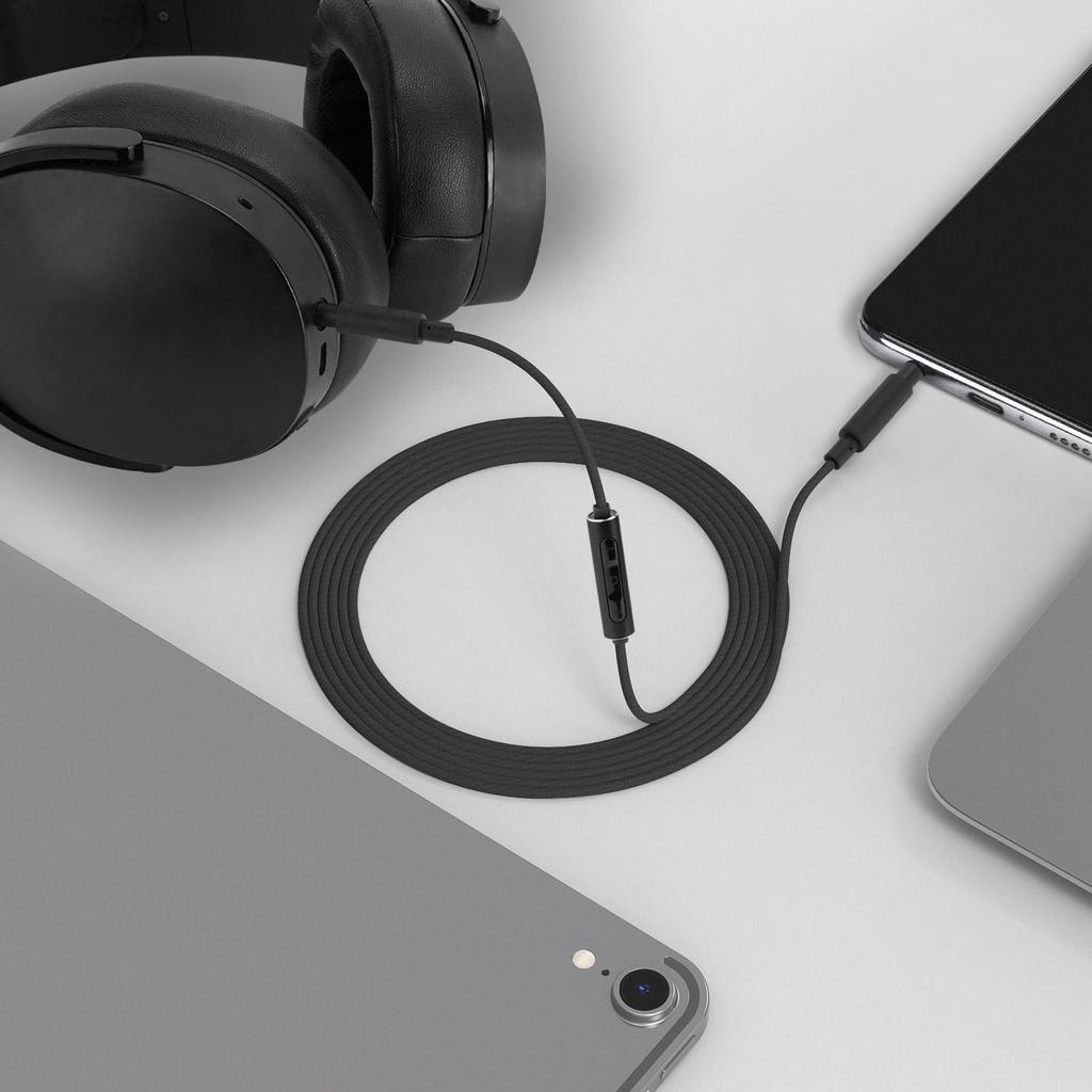 Кабель Geekria, совместимый с нейлоновой оплеткой аудиошнур для наушников Sony, подходит для встроенного микрофона и регулятора громкости WH-ULT900N WH-XB920N WH-1000XM5 кабель, 3,5 мм