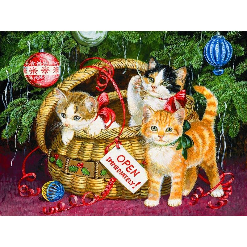 5D DIY Diamond Painting Cute Cat Diamond Embroidery Animal Flowers Cross Stitch Full Square Round Drill Home Decor Manual Gift