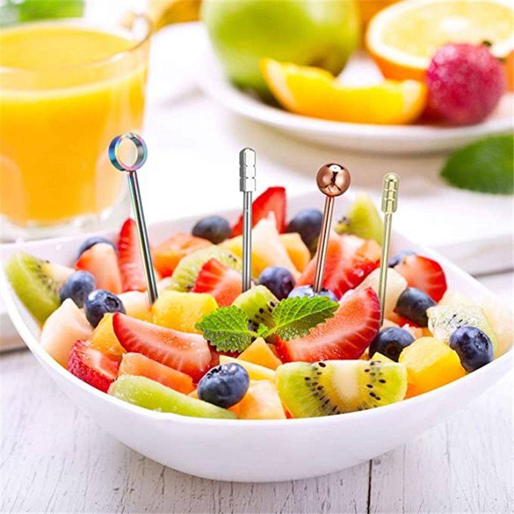 Reusable Decoration Kitchen Tools Party Bar Toothpicks Fruit Fork Cocktail Picks Fruit Sticks