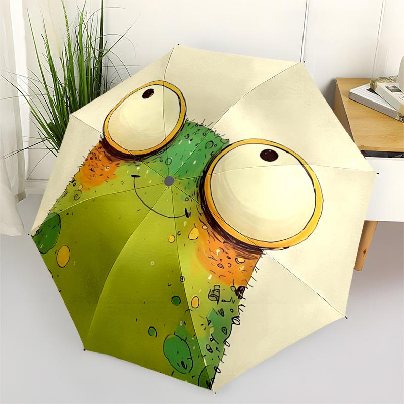 1pc Frog Eyes Automatic Open/close Umbrella, 8-Rib sturdy structure, Portable Travel Umbrella, Parties, Everyday Use,42