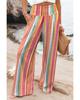 Striped Smocked High Waist Wide Leg Pants