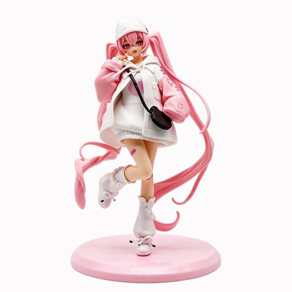 Anime Figurine 19/23Cm Hatsune Standing Posture Umbrella Cherry Blossom Cute Sweet Action Model Pvc Toy Collection Gift In Stock