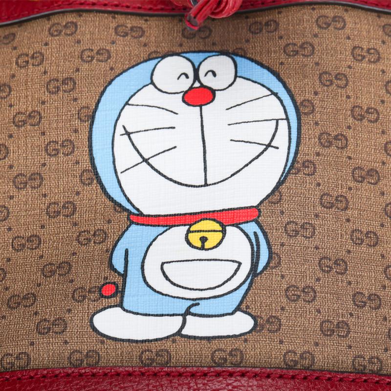 Gucci Сумка-ведро Doraemon GG из канваса Сумка через плечо на шнурке 647801-2T0AG-8580