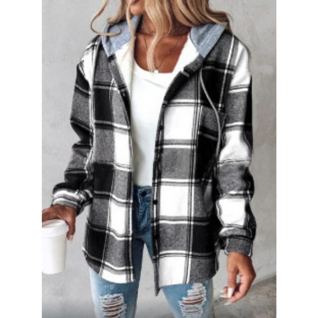 2025 New Women's Plaid Coat Autumn Winter Fashion Casual Outerwear for Ladies - Hot Sale In Europe America