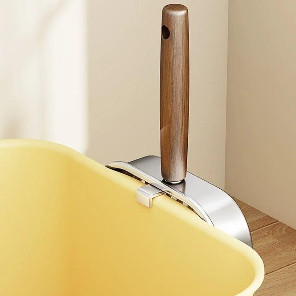 Stainless Steel Cat Litter Scoop Long Handled Hollow Design Pet Waste Picker Wooden Handle Easy Clean Litter Box Shovel