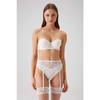 Женский комплект бюстгальтера с подвязками цвета экрю 4791 Birlen с дополнительными поддерживающими носками