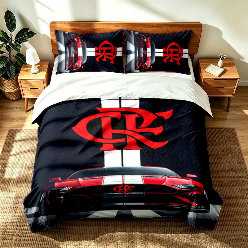 Clube de Regatas do Flamengo (5) 3pc set suitable for master bedrooms soft and comfortable an ideal gift for family and friends Includes one duvet cov
