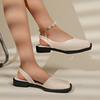 Fashion New 2025 Summer Women's Sandals Elegant Medium Heel Toe Mules Comfortable Office Women's Shoes Buckle Heels Women