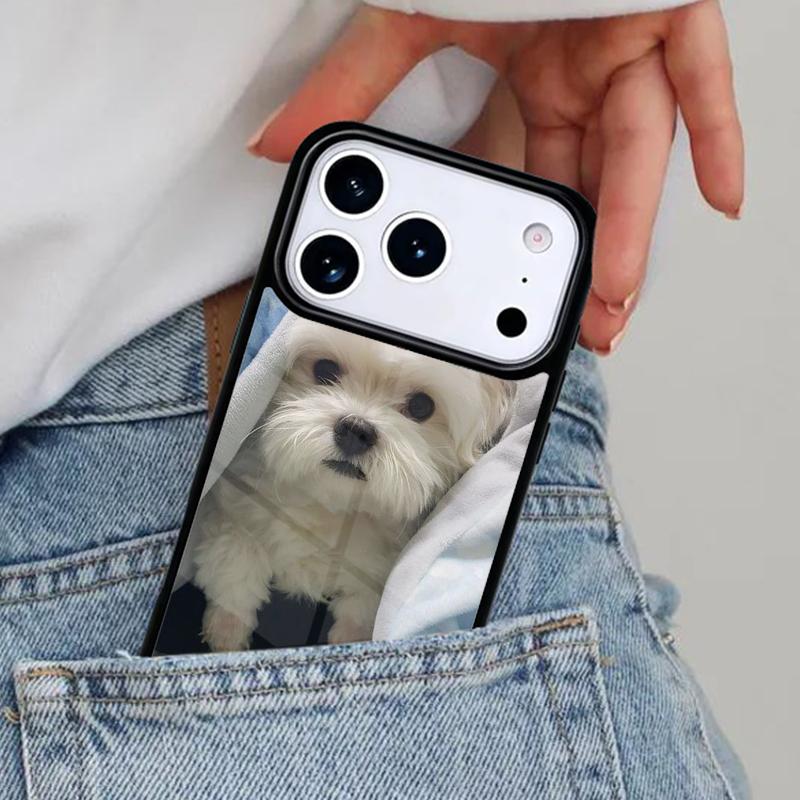 Милый Чехол для Телефона с Щенком Мальтийской Собаки для iPhone 17ProMax 12 13 14 15 16e 17 Pro Max Plus Air Cover