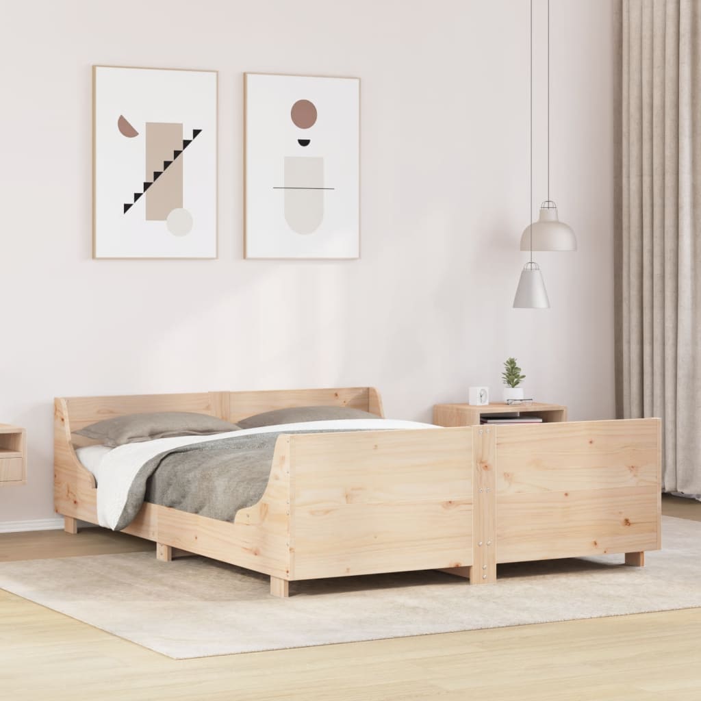 Vidaxl Rama Łóżka Bez Materaca, 160X200 Cm, Lite Drewno Sosnowe