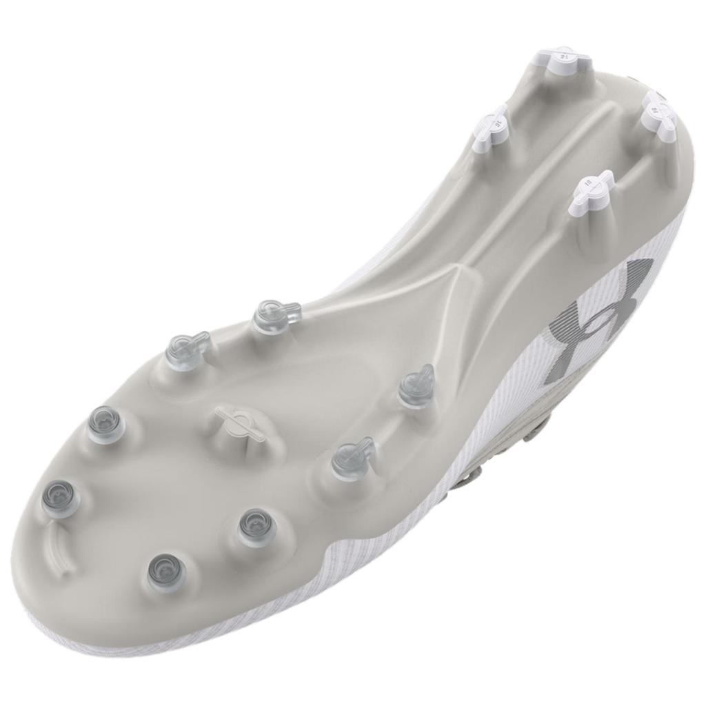 Under Armour Magnetico Elite 4 FG White Clay Metallic Silver Unisex Sneakers Grey 3027700-100