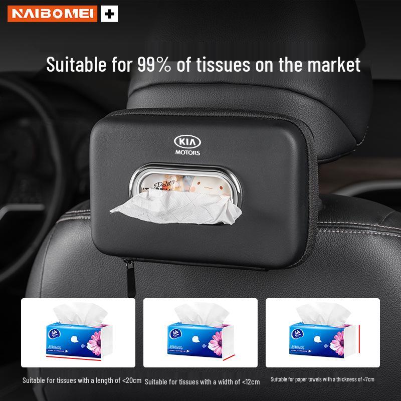Совместимый с Kia K2, Cerato, K3, Sportage, K5, Forte и K4, этот автомобильный держатель для салфеток также служит подвесным органайзером или сумкой для подлокотника.