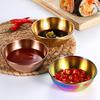 Seasoning Dish Round Rust-proof Stainless Steel Household Small Metal Sauce Plate for Home