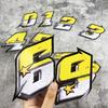 1PC 0123456789 Star Number Motorcycle Sticker for Motorbike Front Fairing Helmet Electric Scooter Car Window Vinyl Decals