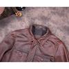 Chinese Size Vintage Genuine Leather Jacket Men Real Cowhide Suit Jacket Bomber Jacket