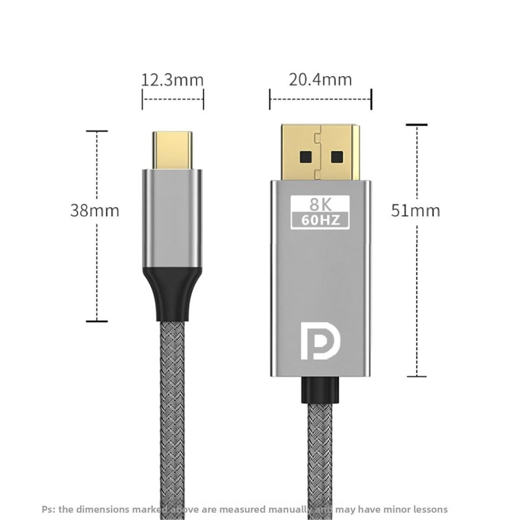 Адаптер Type C на DP1.4 8K 60 Гц DP 1.4 Кабель Display Port Displayport для ПК Ноутбука ТВ Проектора Аудио Видео Кабели 32.4 Гбит/с