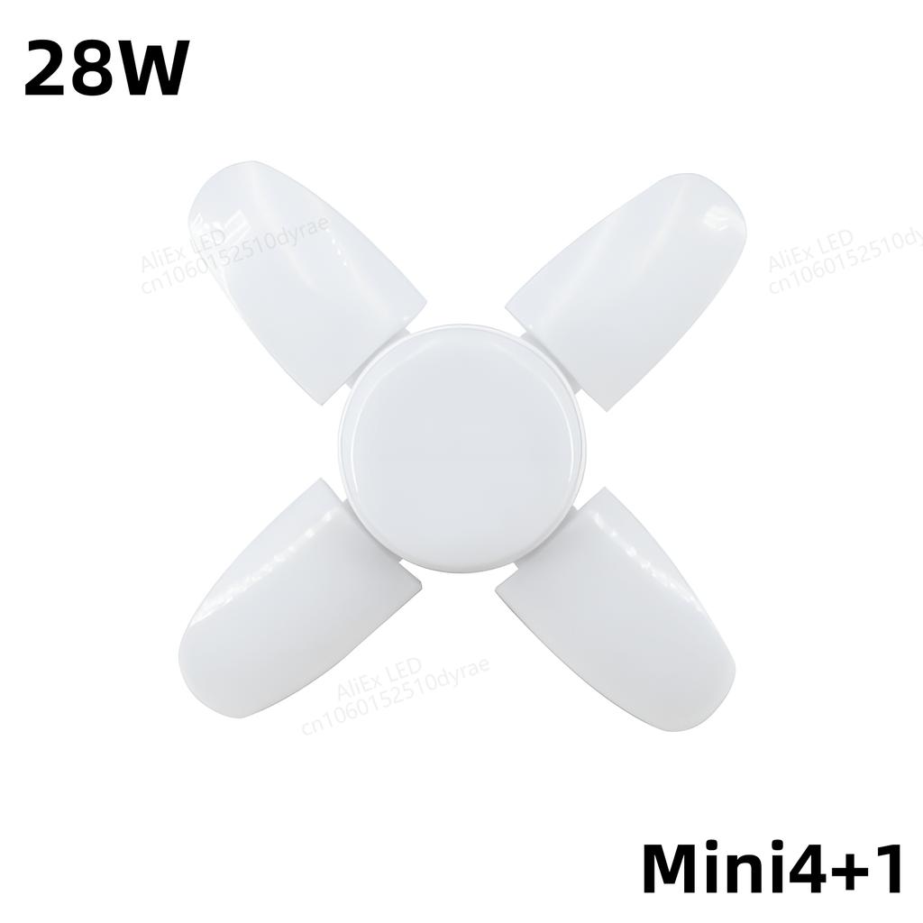 Лампа светодиодная HOMZY E27 с лопастями вентилятора и таймером 220В110В 28Вт 200Вт Складная светодиодная промышленная лампа для дома, потолочного освещения, гаражного освещения