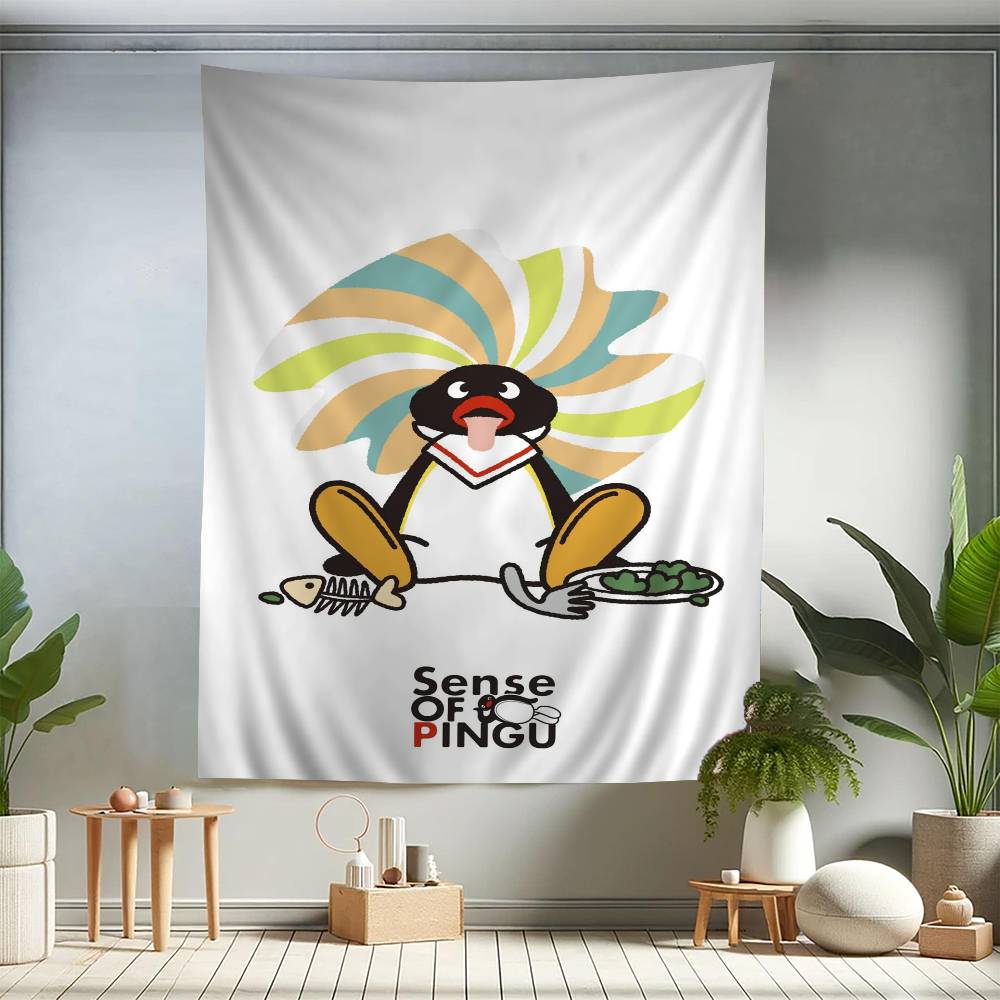 Cartoon Cute PPingu Penguin Colorful Tapestry Wall Hanging Bohemian Wall Tapestries Mandala Wall Hanging Sheets