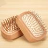 Scalp Massage Hair Brush with Bamboo/Steel Needles Portable Men Women Rectangle Wooden Hair Detangling Styling Comb Hairdressing Tool