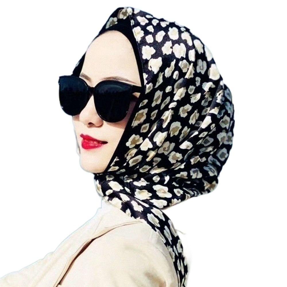 Women Islamic Hat Simulation Silk Muslim Turban Headscarf Baotou Hat Hijab Cap