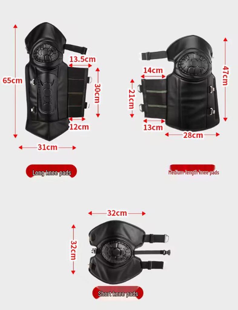 Winter Windproof Electric Motorcycle Knee Pads: Unisex, Thick, Long, and Short Style with Hard Shell for Cold Protection