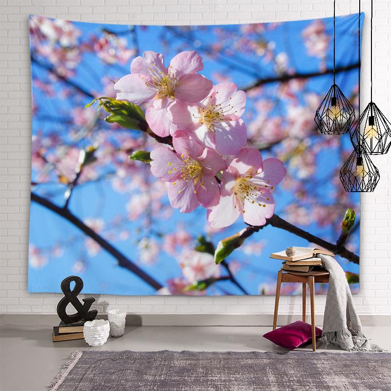 Вишневый цвет, цветок розы, настенный художественный гобелен, фон, Настенный декор, настенный декор для спальни, эстетический домашний декор