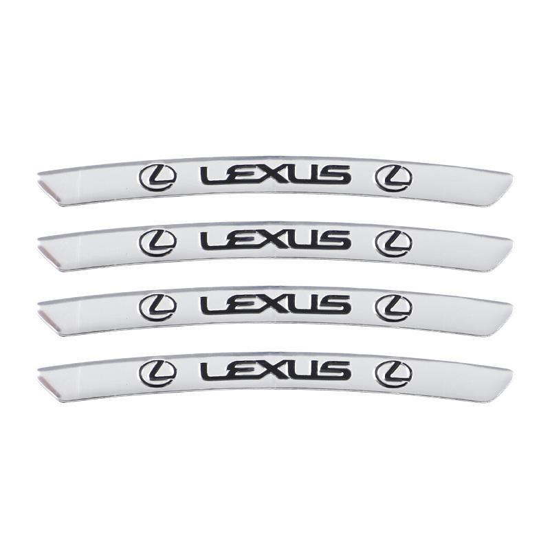 4Pcs Aluminum Alloy Car Wheel Rim Decal Decorative Sticker For Lexus F-SPORT ES RX NX LS UX LM LX GX LC RZ IS CT GS RC HS SC TX