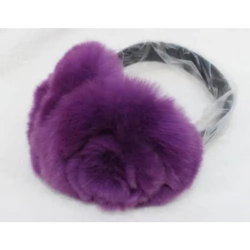 Теплые многоцветные наушники-вкладыши для девочек из натуральной шерсти кролика Рекс, шерстяные наушники, зимние, милые, зимние