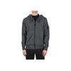 STONE ISLAND Мужской свитшот с капюшоном и микро-значком с логотипом однотонного цвета на сезон весна-лето 23, серо-дымчатый, 101564251-V0M67