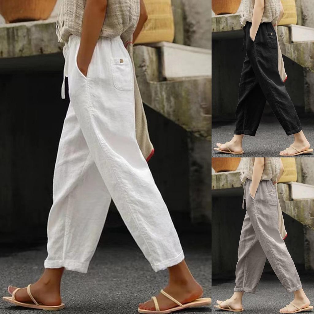 Casual Baggy Cropped Pants For Women Elastic Waist Wide Leg Trouser Streetwear Business Baggy Sweatpants Summer Short Pants
