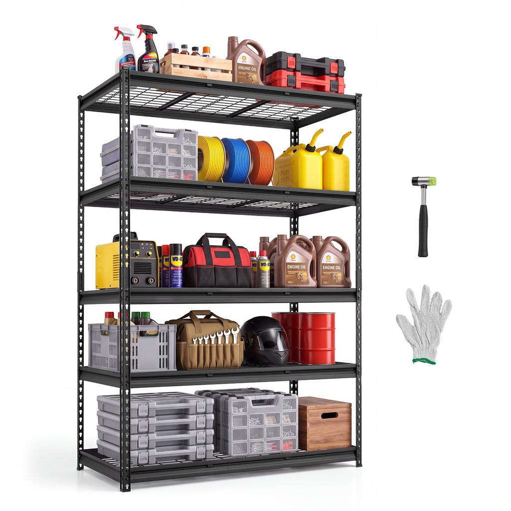 VEVOR Storage Shelves, 5-Tier 1361 kg Garage Shelving 122 x 61 x 181.3 cm, for Garage, Basement, Warehouse, Kitchen
