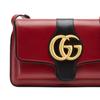 Gucci Arli Gold Logo Color Block Leather Shoulder Crossbody Bag Small Women bags Red Black 550129-0V1IG-6663