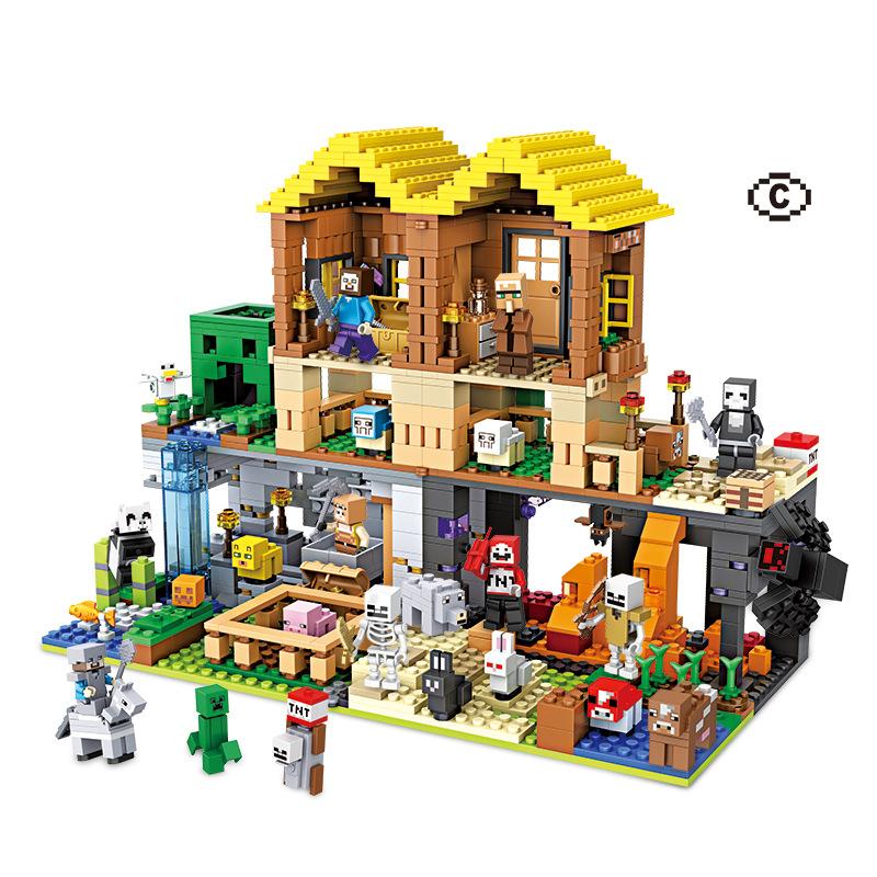 Ender Dragon Block Particle 3-in-1 Cave House World Building Blocks Toy for Boys 7132