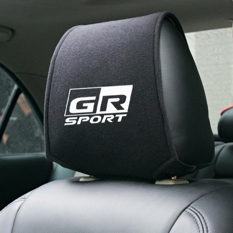 wszbn9 1PCS Car seat headrest cover for  for Toyota GR Sport TRD Auris Camry C-HR Rav4 Aqua Yaris Corolla accessories car styling