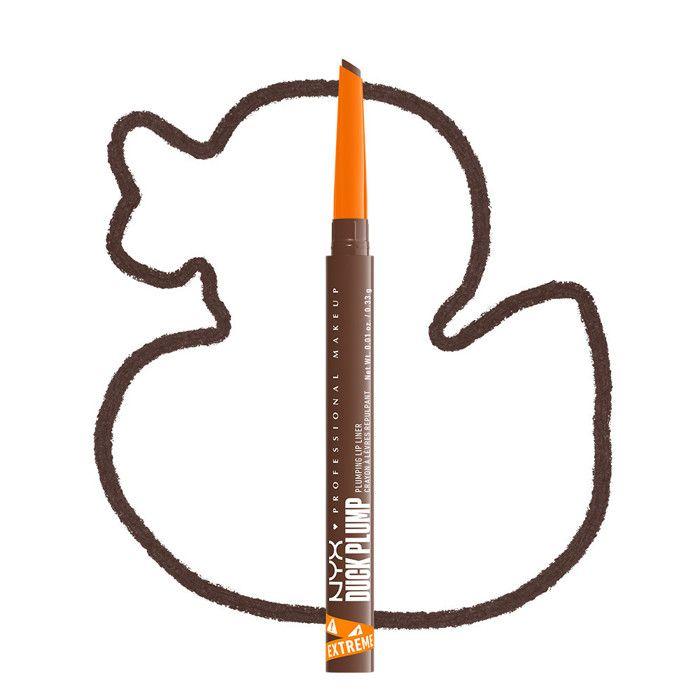 NYX Professional Makeup Duck Plump Plumping Lip Liner, crayon à lèvres, jusqu'à 10h de tenue, fini mat, Syringe Sienna