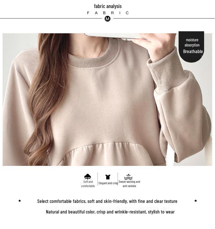 New Versatile Maternity Sweatshirt - Loose Casual Long Sleeve, Age-Reducing Autumn/Winter Women's Top